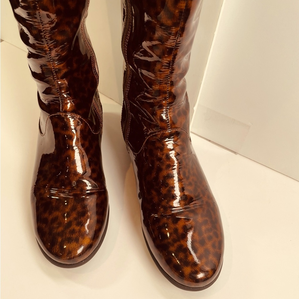 Cole Haan Brown Leopard Print Winter Boots - Picture 4 of 9